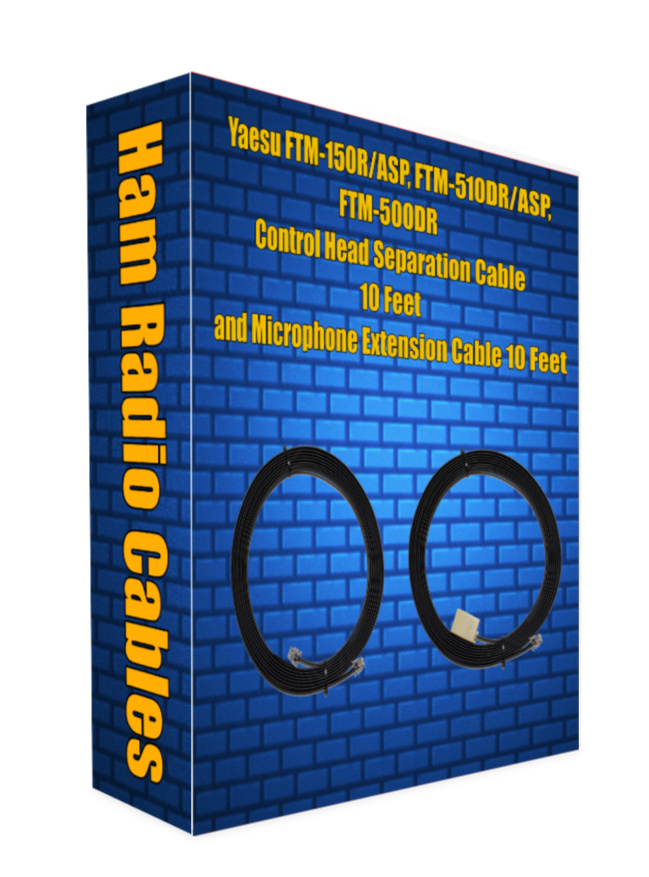 Yaesu FTM-150R/ASP, FTM-510DR/ASP, FTM-500DR Control Head Extension Cable 10 Feet and Microphone Extension Cable 10 Feet