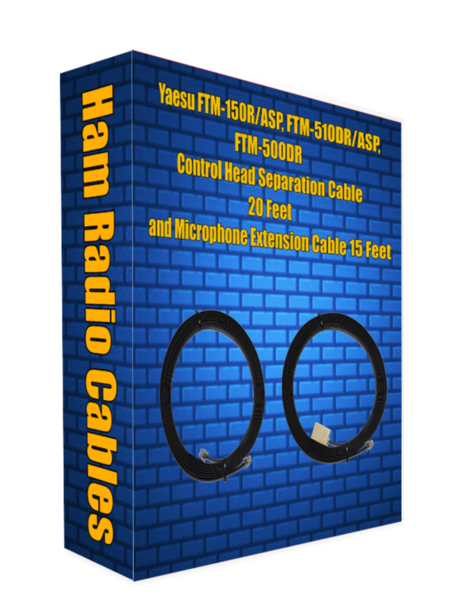 Yaesu FTM-150R/ASP, FTM-510DR/ASP, FTM-500DR, Control-Head Separation Cable - 20 Feet and Microphone Extension Cable 15 Feet